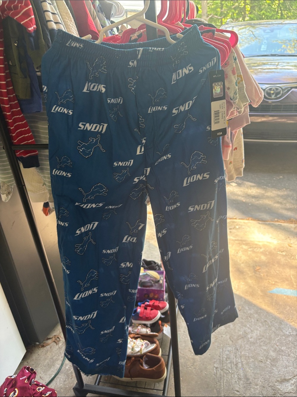 Nwt Detroit Lions Youth Blue polyester Pajama Pants